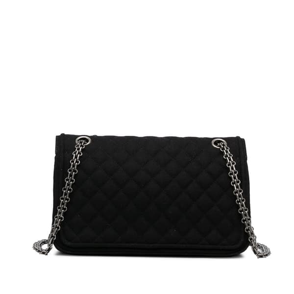 Pre-owned Chanel Reissue Wool Shoulder Bag Black