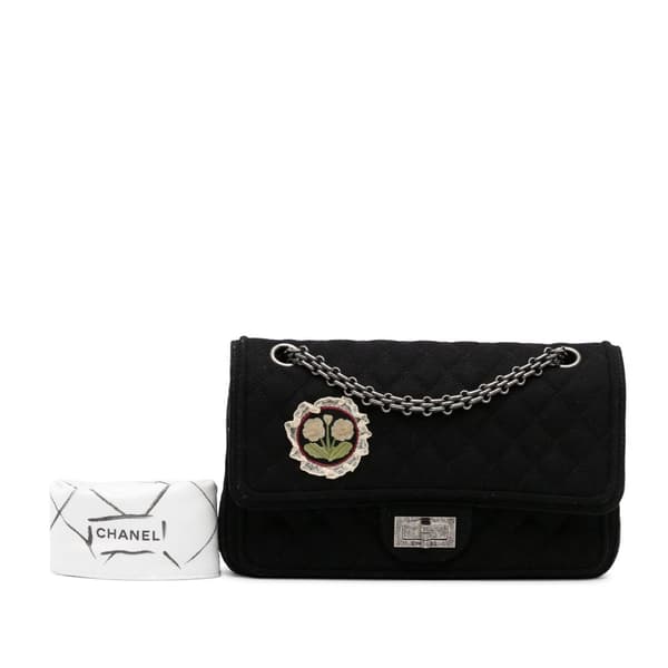 Pre-owned Chanel Reissue Wool Shoulder Bag Black