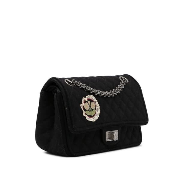 Pre-owned Chanel Reissue Wool Shoulder Bag Black