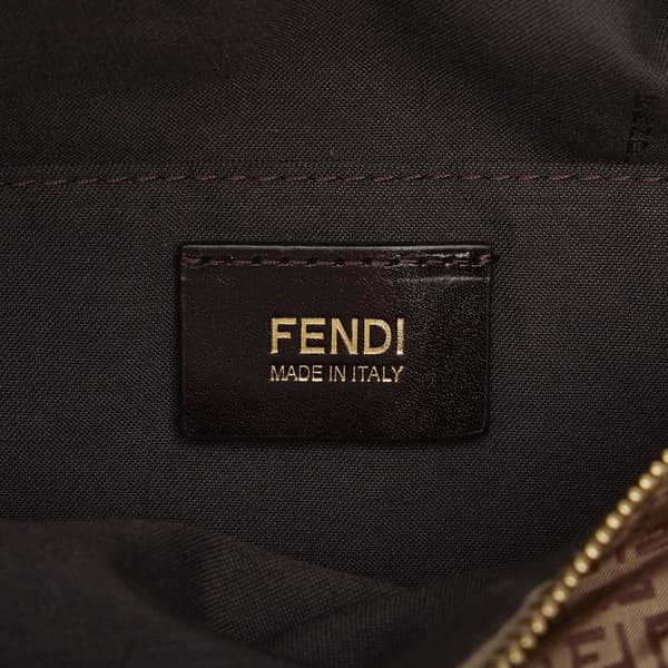 Pre-owned Fendi Micro Zucchino Nylon Shoulder Bag Brown