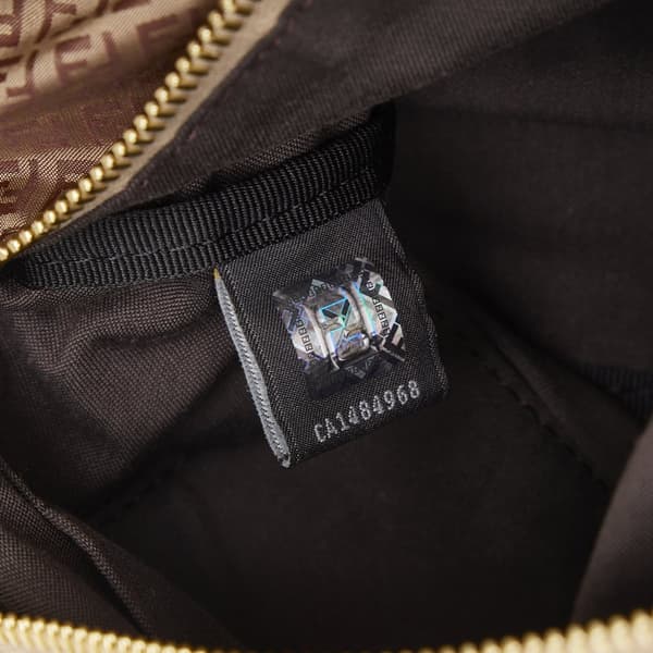 Pre-owned Fendi Micro Zucchino Nylon Shoulder Bag Brown