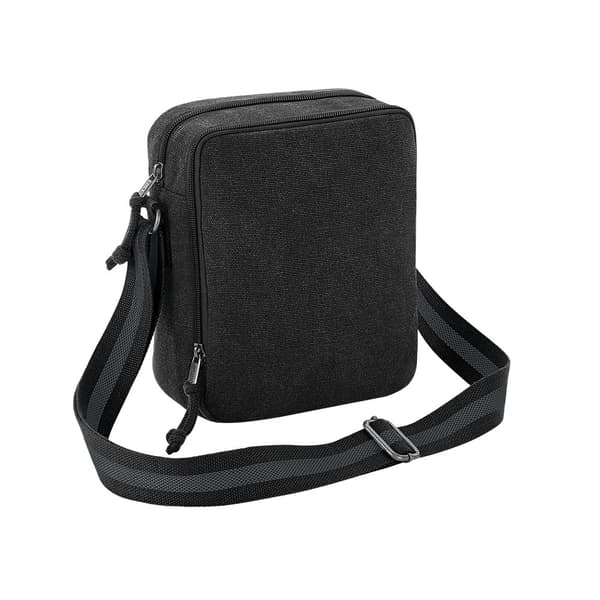 Quadra Vintage Canvas Crossbody Bag Black One Size