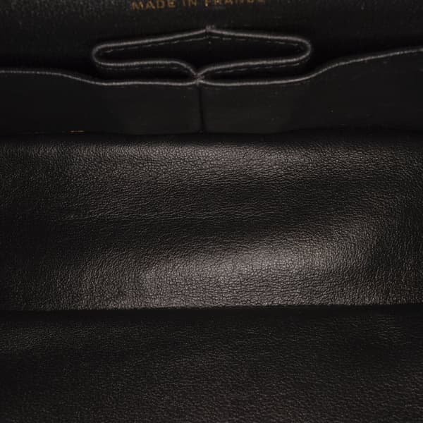 Pre-owned Chanel Medium Croc Embossed Lambskin 2.55 Reissue Double Flap Bag Black