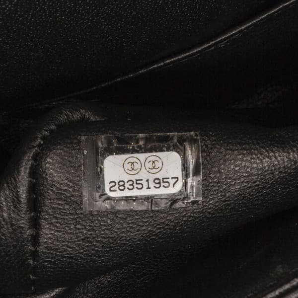 Pre-owned Chanel Medium Croc Embossed Lambskin 2.55 Reissue Double Flap Bag Black