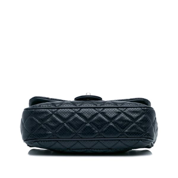 Pre-owned Chanel Perforated Classic Mini Rectangular Flap Blue