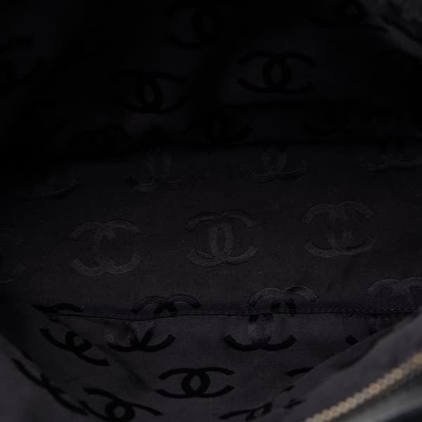 Pre-owned Chanel Cotton Choco Bar Shoulder Bag Black