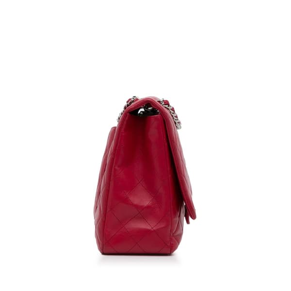 Pre-owned Chanel Maxi Classic Lambskin Single Flap Red