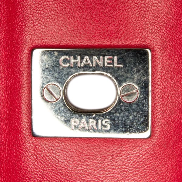 Pre-owned Chanel Maxi Classic Lambskin Single Flap Red
