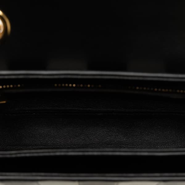 Pre-owned Celine Small C Striped Leather Bag Black