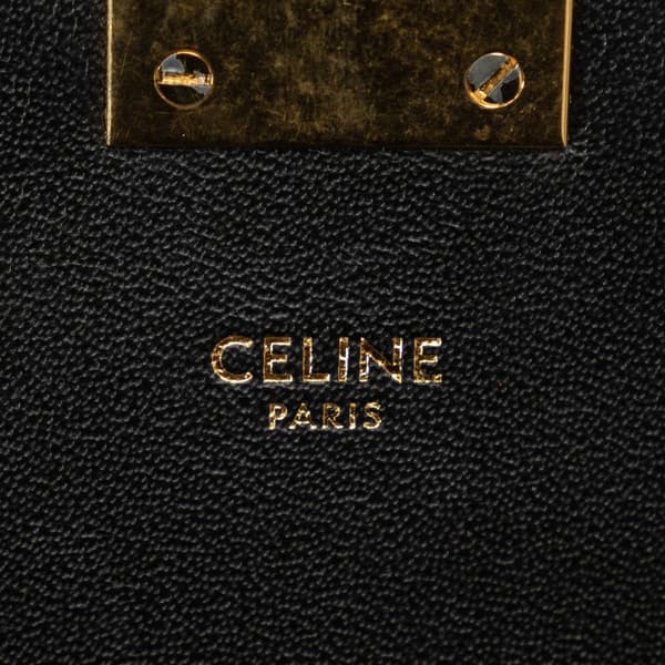 Pre-owned Celine Small C Striped Leather Bag Black