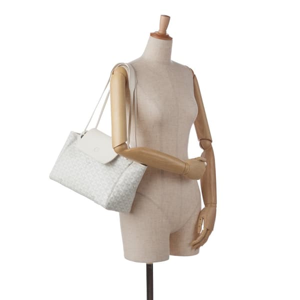 Pre-owned Goyard Goyardine Rouette PM White