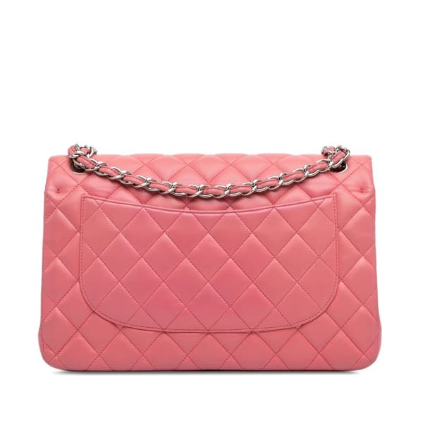 Pre-owned Chanel Jumbo Classic Lambskin Double Flap Pink