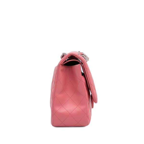 Pre-owned Chanel Jumbo Classic Lambskin Double Flap Pink