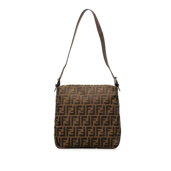 Pre-owned Fendi Zucca Canvas Mamma Forever Brown