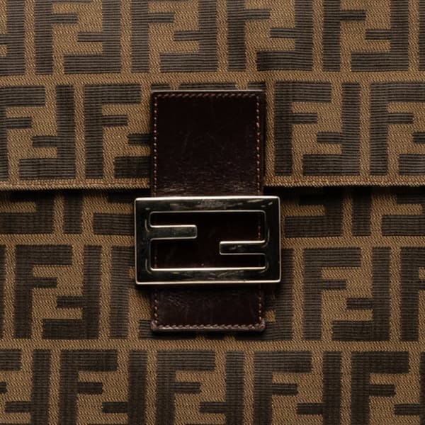 Pre-owned Fendi Zucca Canvas Mamma Forever Brown
