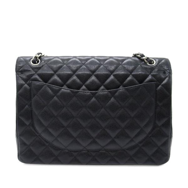 Pre-owned Chanel Maxi Classic Caviar Double Flap Black