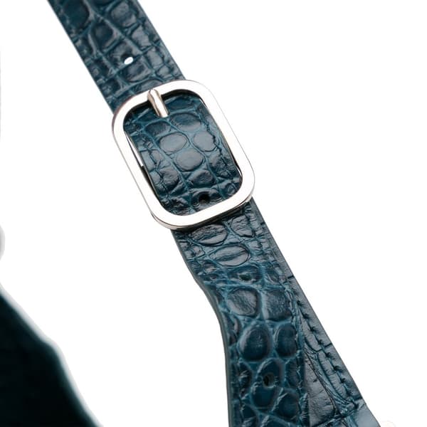 Pre-owned Balenciaga Crocodile Embossed Shoulder Bag Blue