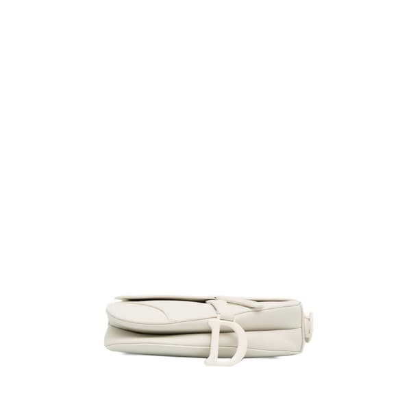 Pre-owned Dior Ultra Matte Calfskin Saddle Bag White