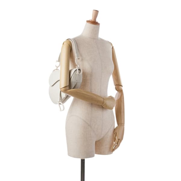 Pre-owned Dior Ultra Matte Calfskin Saddle Bag White