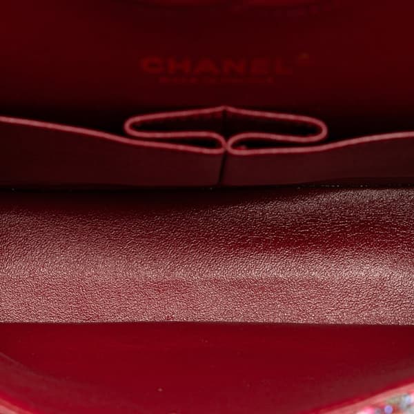 Pre-owned Chanel Medium Classic Tweed Double Flap Red