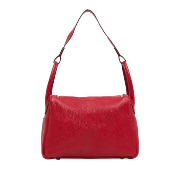 Pre-owned Hermès Clemence Lindy 30 Red