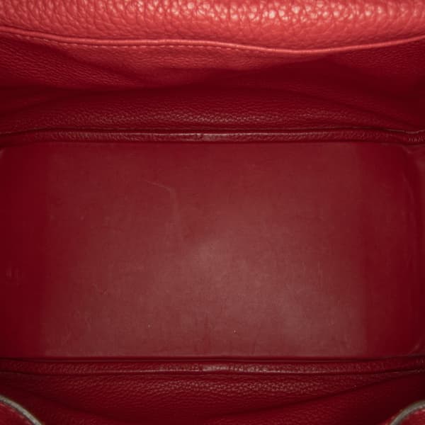 Pre-owned Hermès Clemence Lindy 30 Red