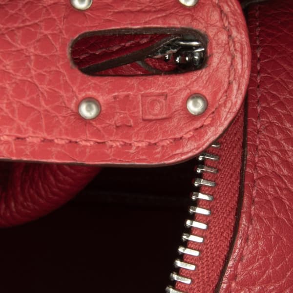 Pre-owned Hermès Clemence Lindy 30 Red