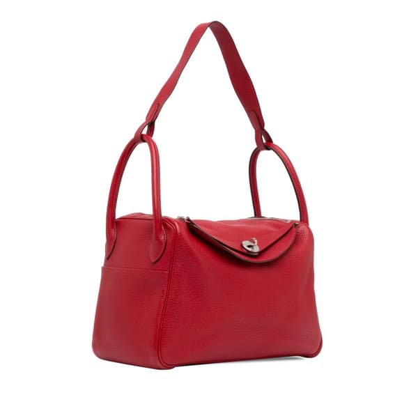 Pre-owned Hermès Clemence Lindy 30 Red