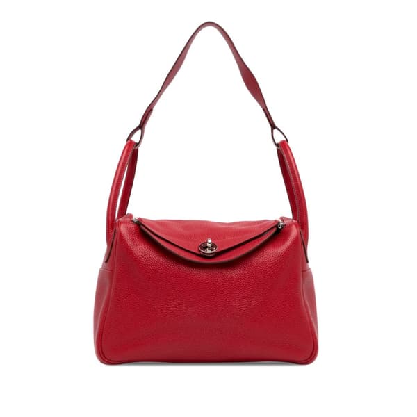 Pre-owned Hermès Clemence Lindy 30 Red