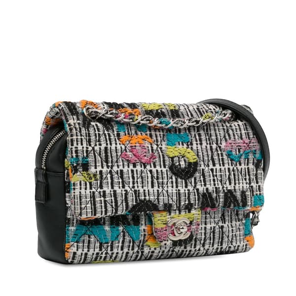 Pre-owned Chanel Tweed Easy Fantasy Flap Gray