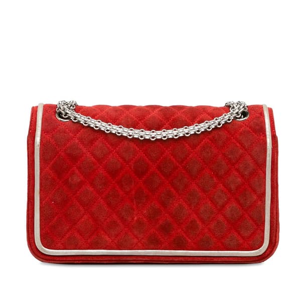 Pre-owned Chanel Medium Suede Re-issue 2.55 Double Flap Red