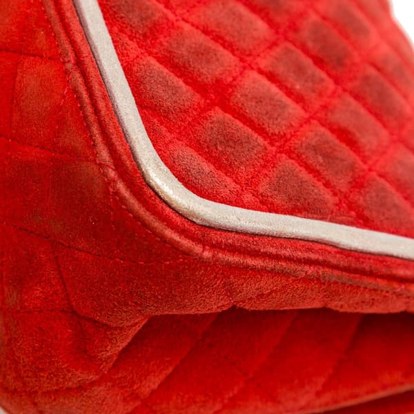 Pre-owned Chanel Medium Suede Re-issue 2.55 Double Flap Red