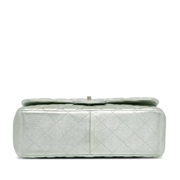 Pre-owned Chanel Jumbo Classic Lambskin Double Flap Silver