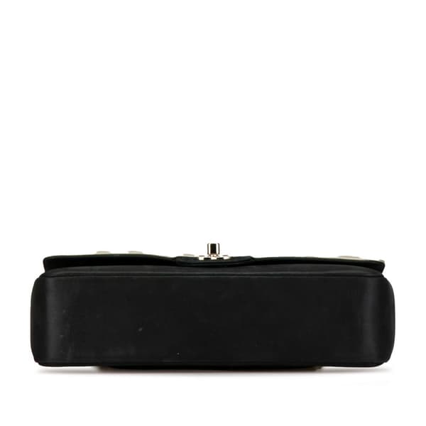 Pre-owned Chanel Medium Classic Bicolor Caviar Double Flap Silver