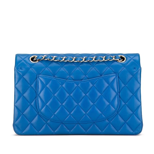 Pre-owned Chanel Medium Classic Lambskin Double Flap Blue