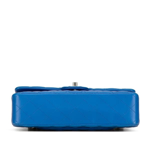 Pre-owned Chanel Medium Classic Lambskin Double Flap Blue