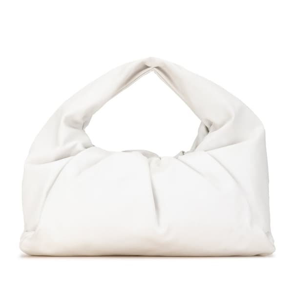 Pre-owned Bottega Veneta Lambskin The Shoulder Pouch White