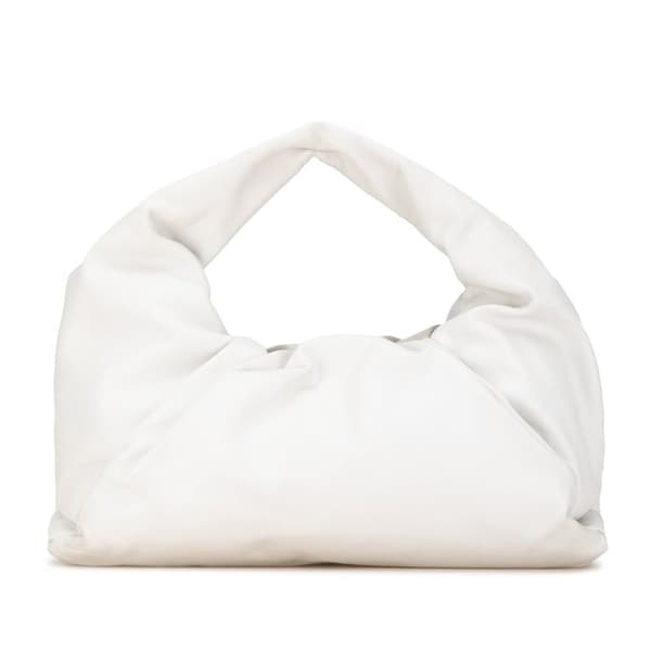 Pre-owned Bottega Veneta Lambskin The Shoulder Pouch White