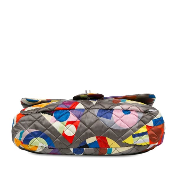 Pre-owned Chanel Small Printed Nylon Coco Color Flap Gray
