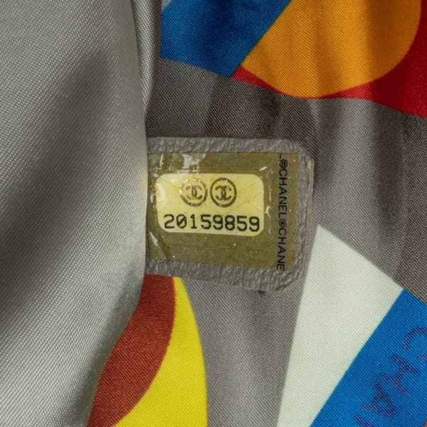Pre-owned Chanel Small Printed Nylon Coco Color Flap Gray