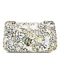 Miniatyrbild 3 av 10: Pre-owned Chanel Medium Classic Chevron Tweed Floral Double Flap White