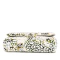 Miniatyrbild 4 av 10: Pre-owned Chanel Medium Classic Chevron Tweed Floral Double Flap White
