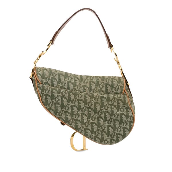 Pre-owned Dior Diorissimo Canvas Saddle Bag Green