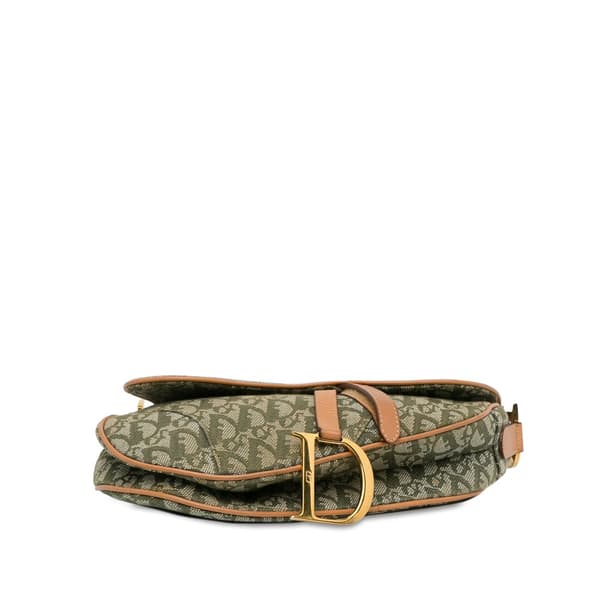 Pre-owned Dior Diorissimo Canvas Saddle Bag Green