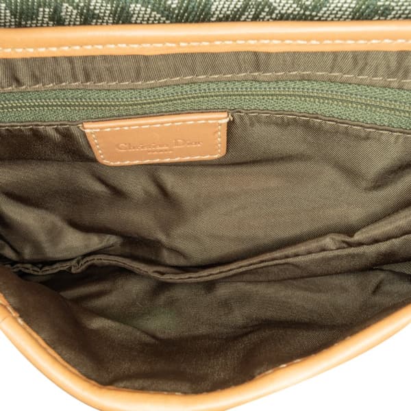 Pre-owned Dior Diorissimo Canvas Saddle Bag Green