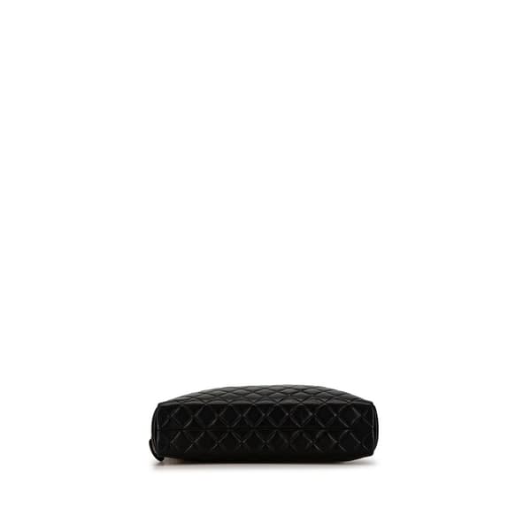 Pre-owned Chanel Quilted Lambskin Chain Shoulder Bag Black