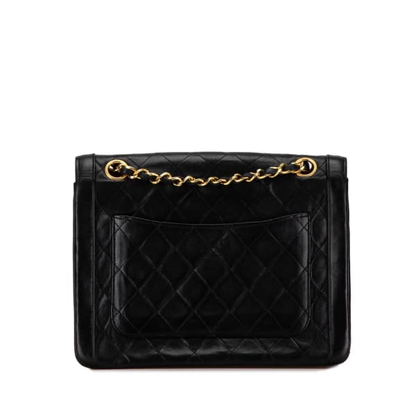 Pre-owned Chanel CC Quilted Lambskin Single Flap Black