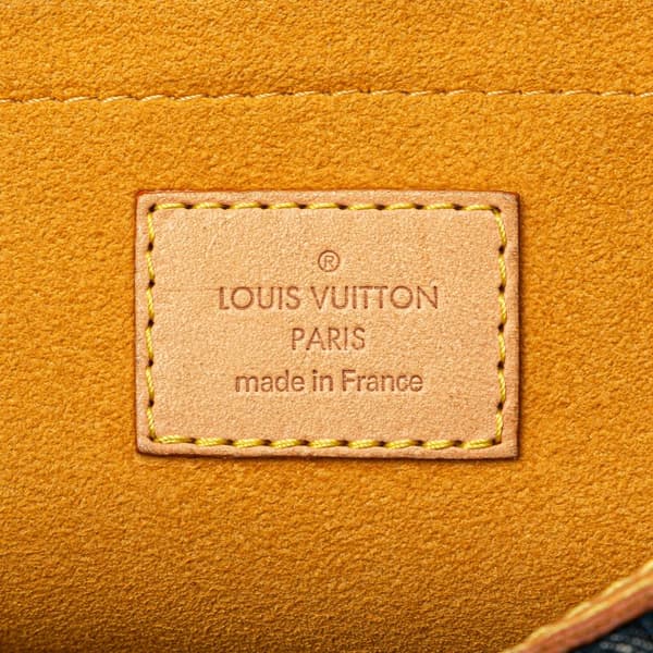 Pre-owned Louis Vuitton Monogram Denim Porte Epaule Raye Cabas MM Blue