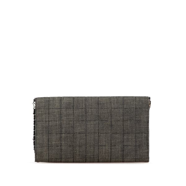 Pre-owned Chanel CC Choco Bar Denim Chain Flap Gray