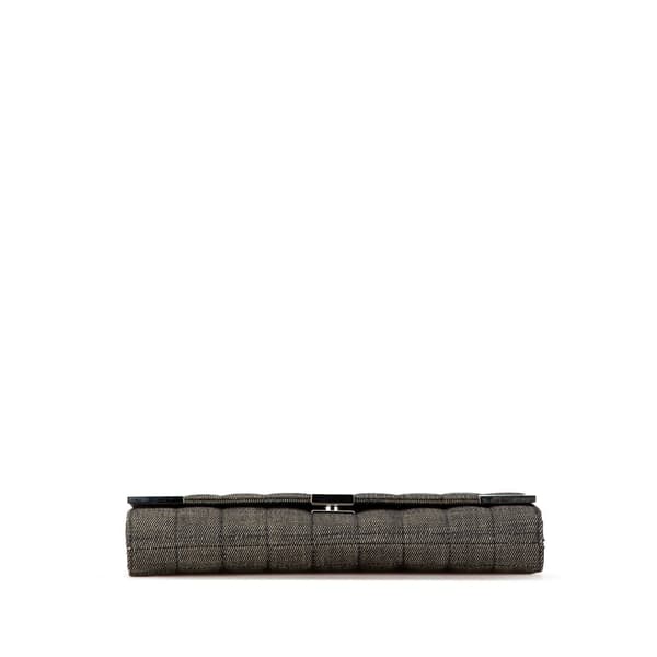 Pre-owned Chanel CC Choco Bar Denim Chain Flap Gray